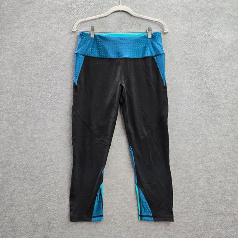 Victoria's Secret Sport Women Pants M Blue Knockout Capri Leggings 21" Inseam
